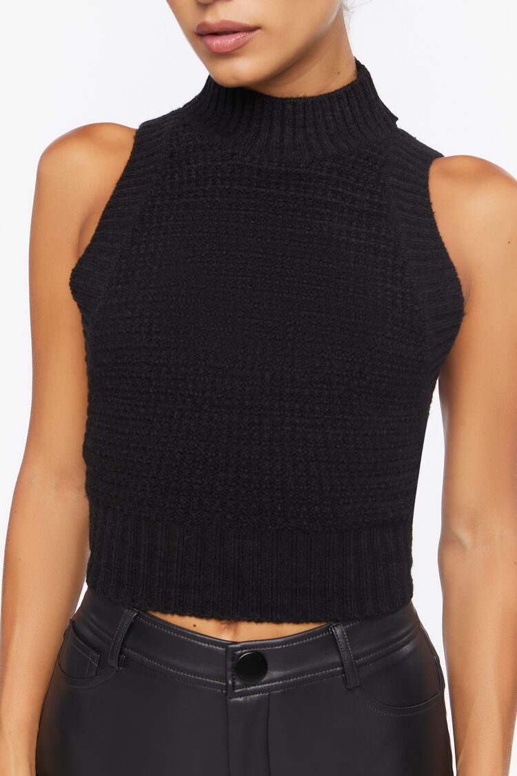 Sweater-Knit Mock Neck Top