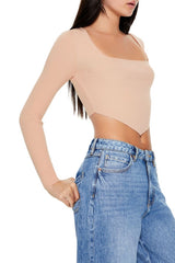 Cropped Rib-Knit Sweater