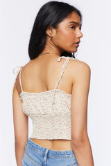 Floral Tie-Strap Cropped Cami