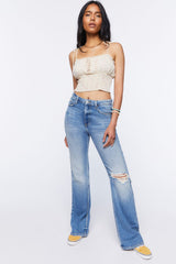 Floral Tie-Strap Cropped Cami