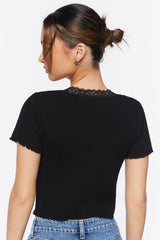 Split-Hem Sweater-Knit Top