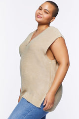 Plus Size Longline Sweater Vest