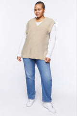 Plus Size Longline Sweater Vest