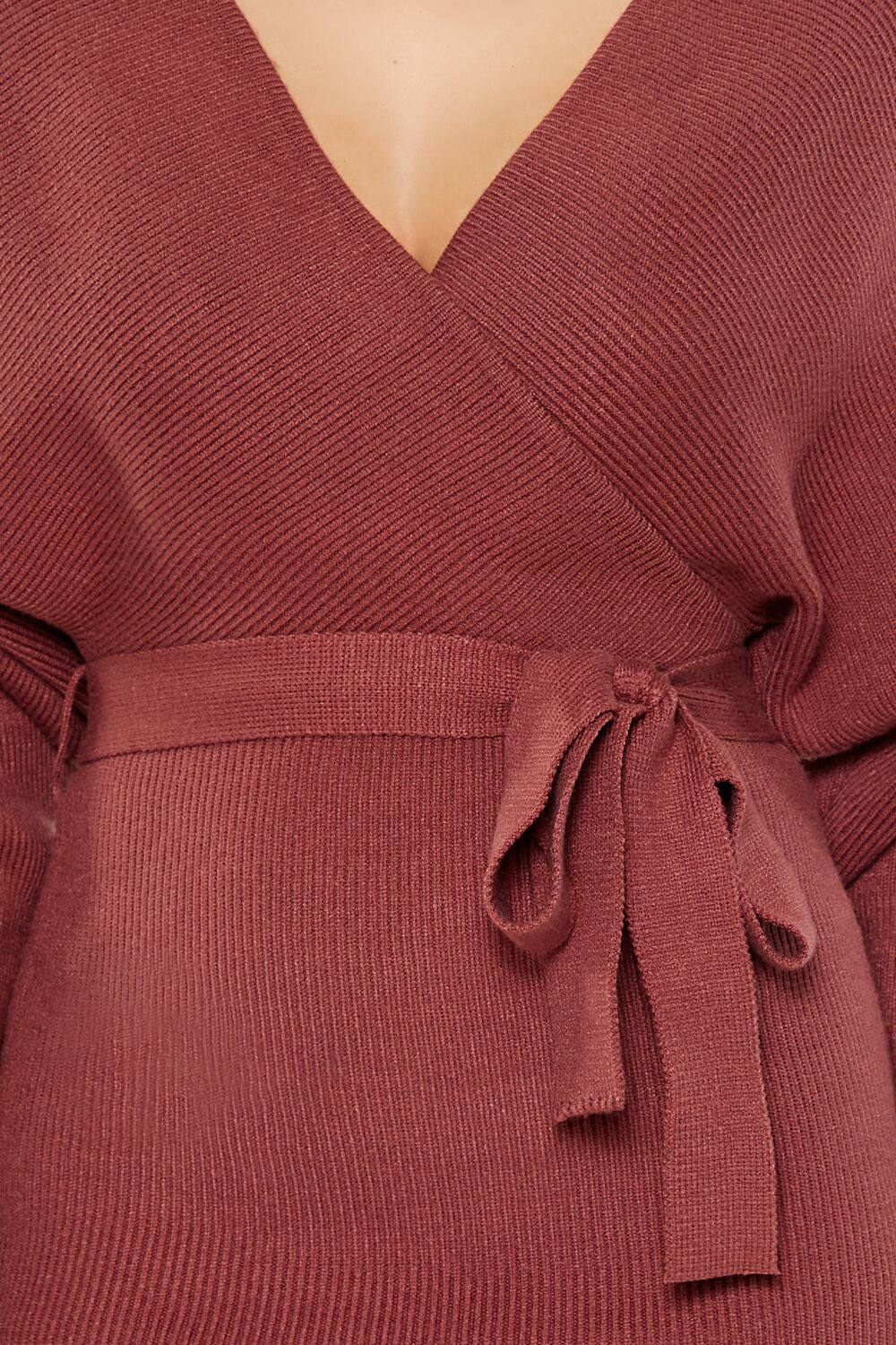 Surplice Midi Sweater Dress