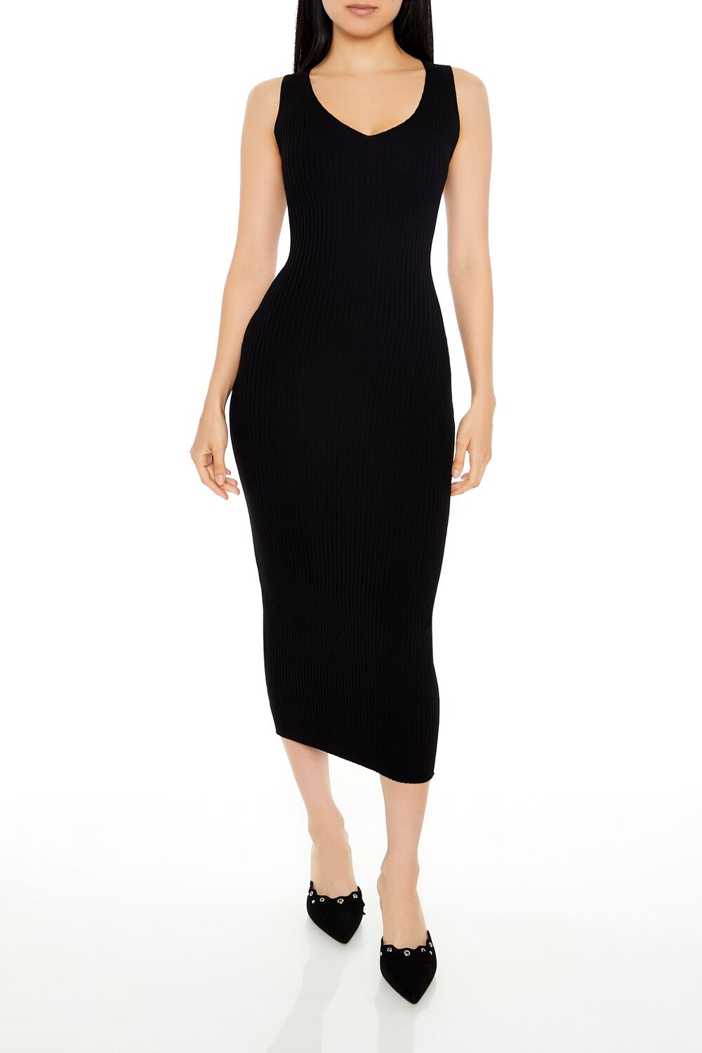 Ribbed Sweater-Knit Dress
