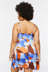 Plus Size Ruched Satin Mini Dress