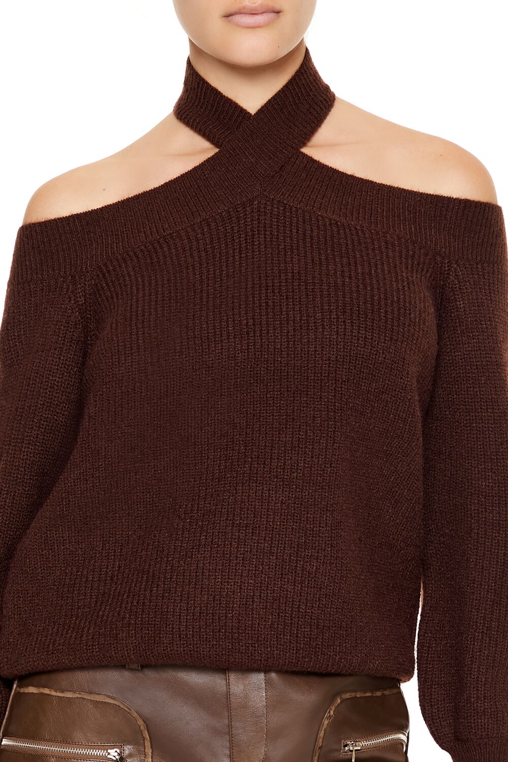 Crisscross Off-the-Shoulder Sweater