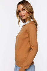 Faux Gem-Collar Sweater