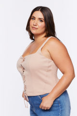 Plus Size Lace-Up Top