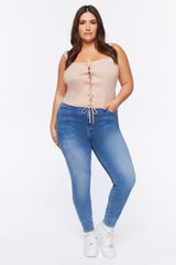 Plus Size Lace-Up Top