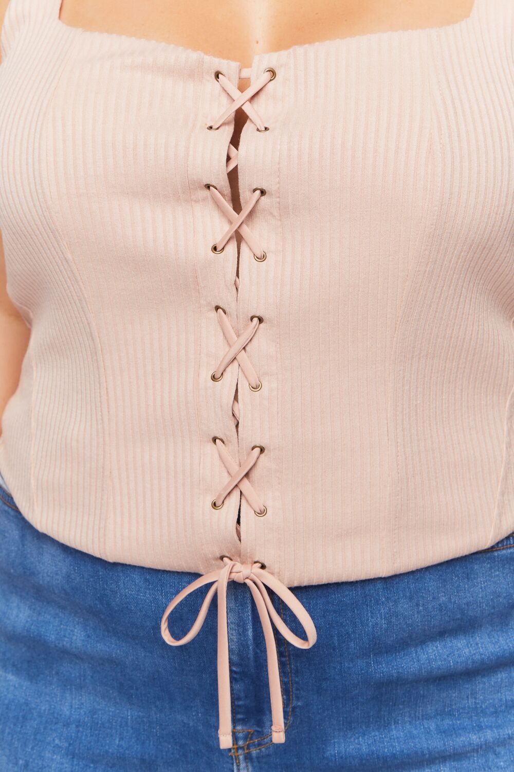 Plus Size Lace-Up Top