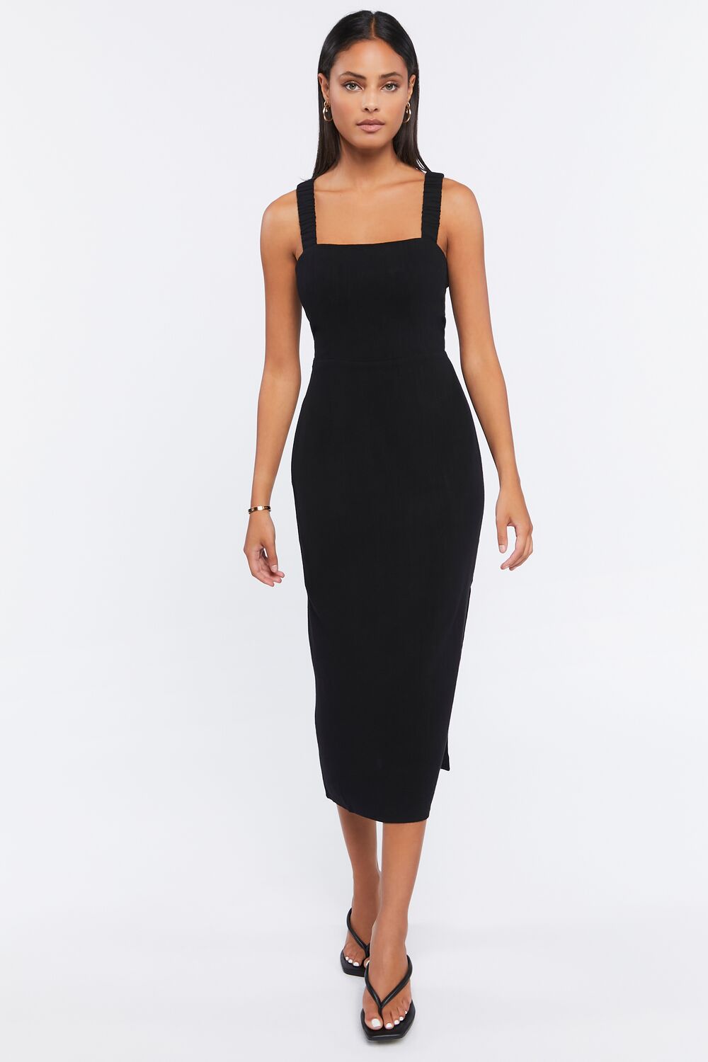 Leg-Slit Midi Dress