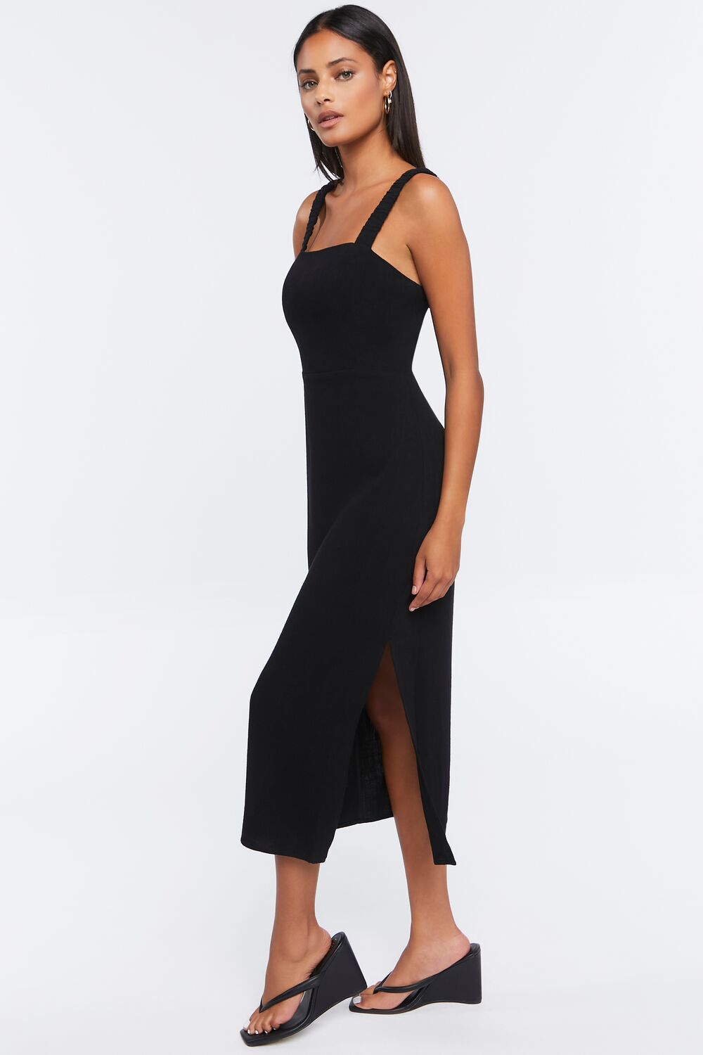 Leg-Slit Midi Dress