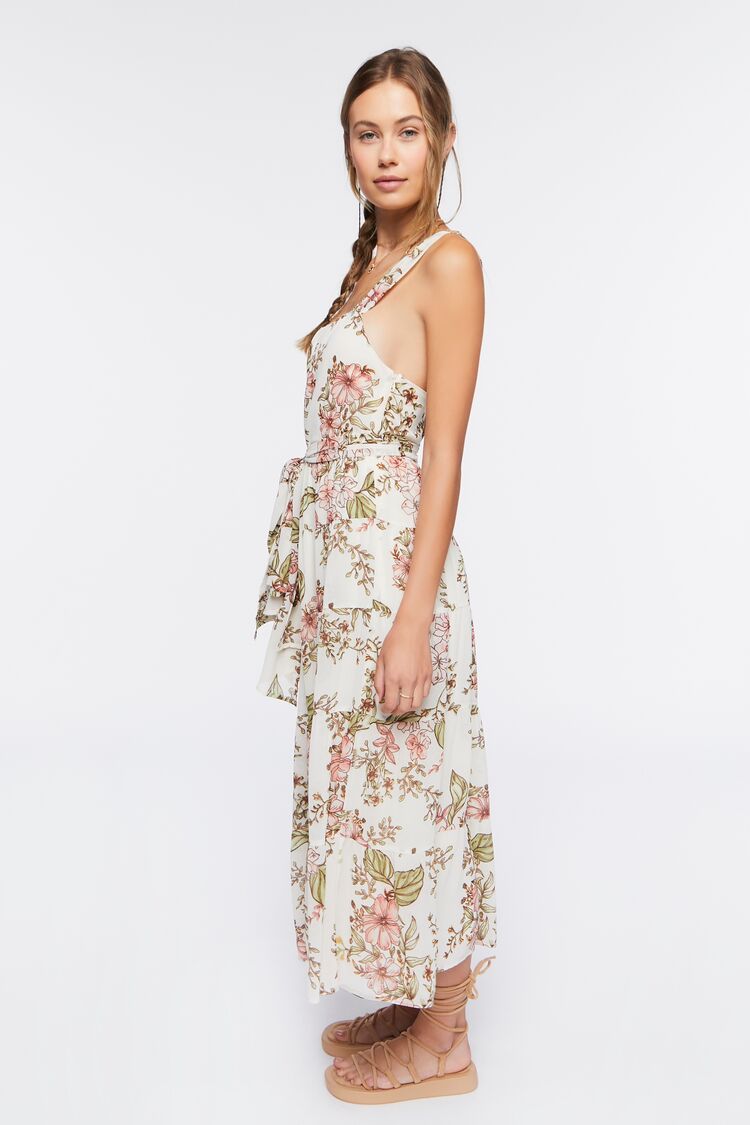 Chiffon Floral Print Midi Dress