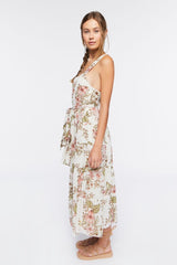 Chiffon Floral Print Midi Dress