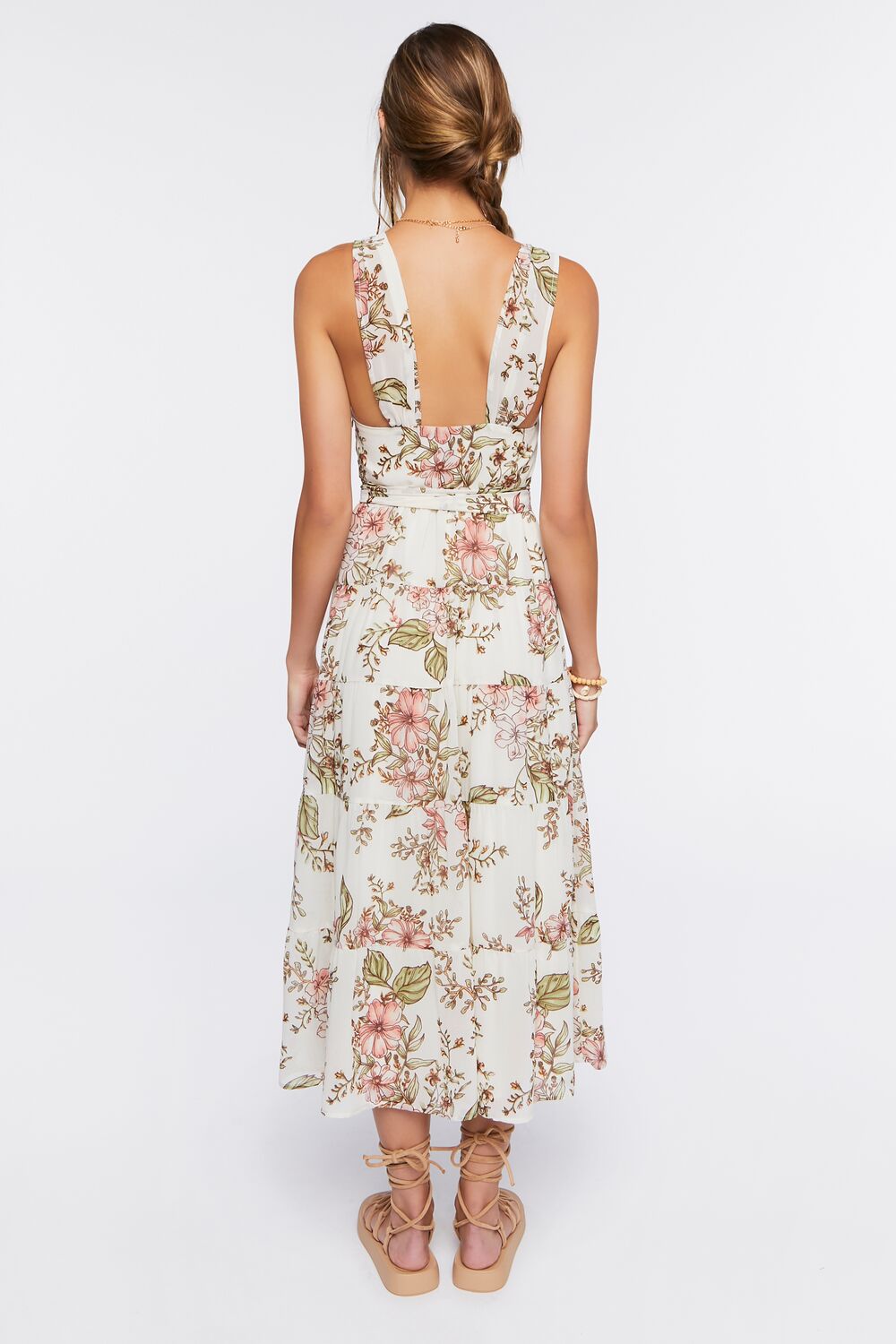 Chiffon Floral Print Midi Dress