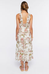 Chiffon Floral Print Midi Dress