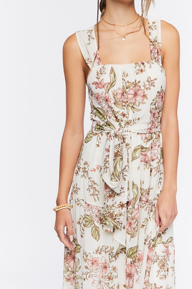 Chiffon Floral Print Midi Dress