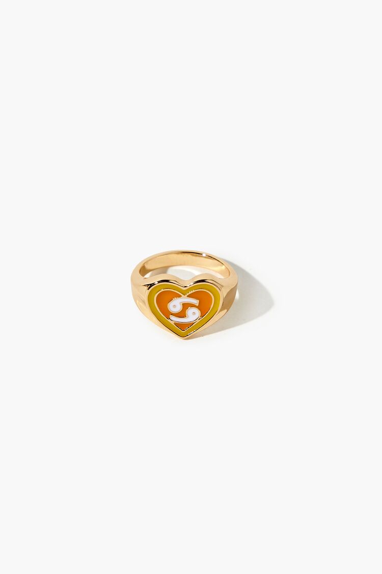 Astrology Heart Cocktail Ring