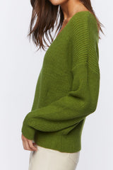 Ribbed Drop-Sleeve Sweater