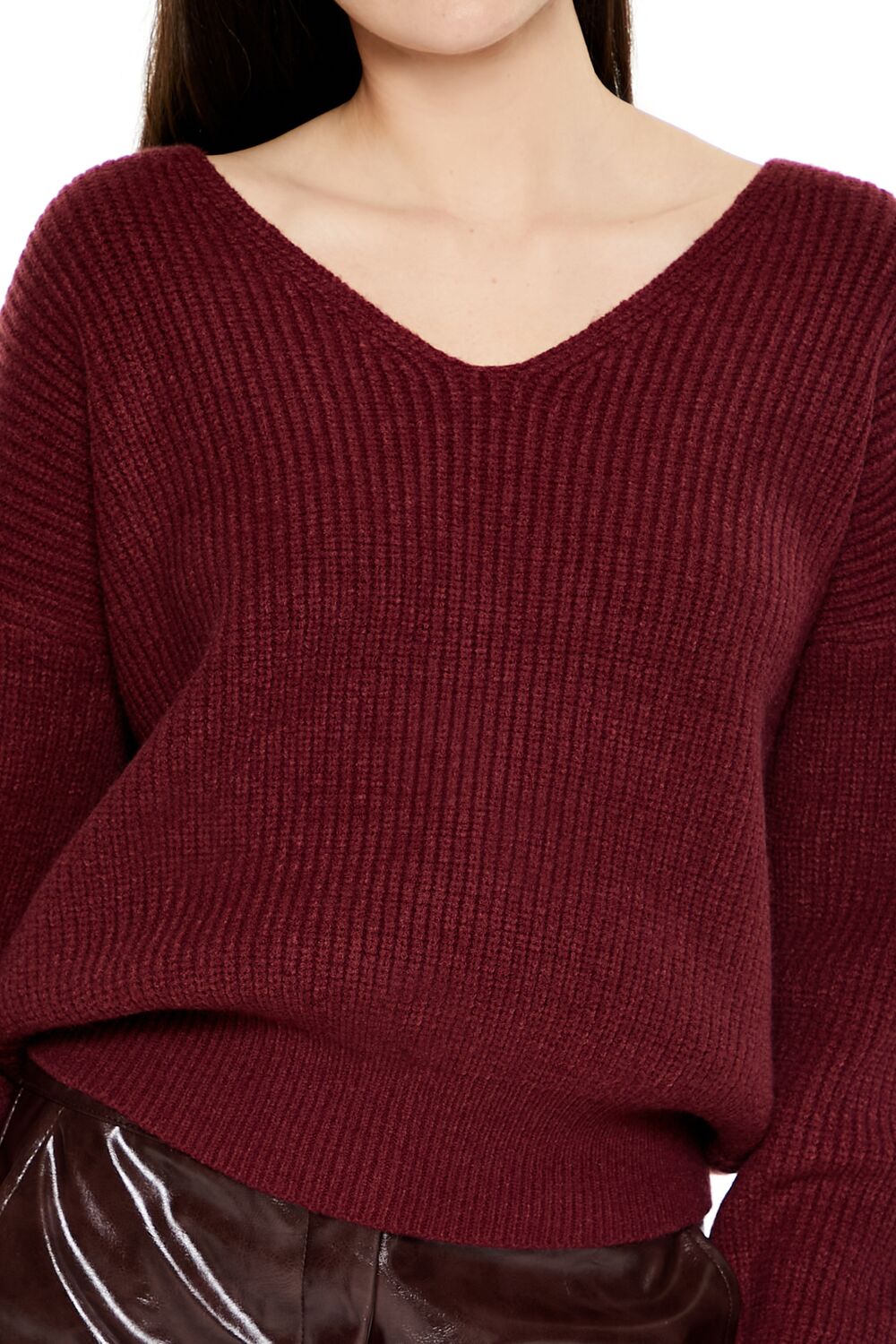 Ribbed Drop-Sleeve Sweater
