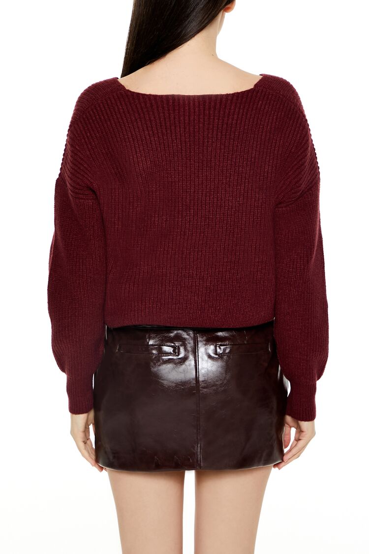 Ribbed Drop-Sleeve Sweater