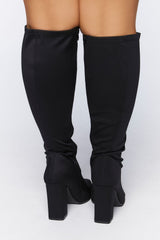 Knee-High Block Heel Boots (Wide)