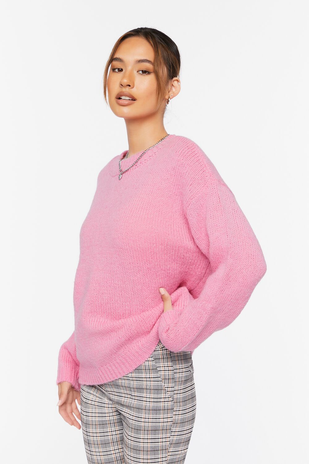 Drop-Sleeve Crew Neck Sweater