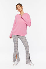 Drop-Sleeve Crew Neck Sweater