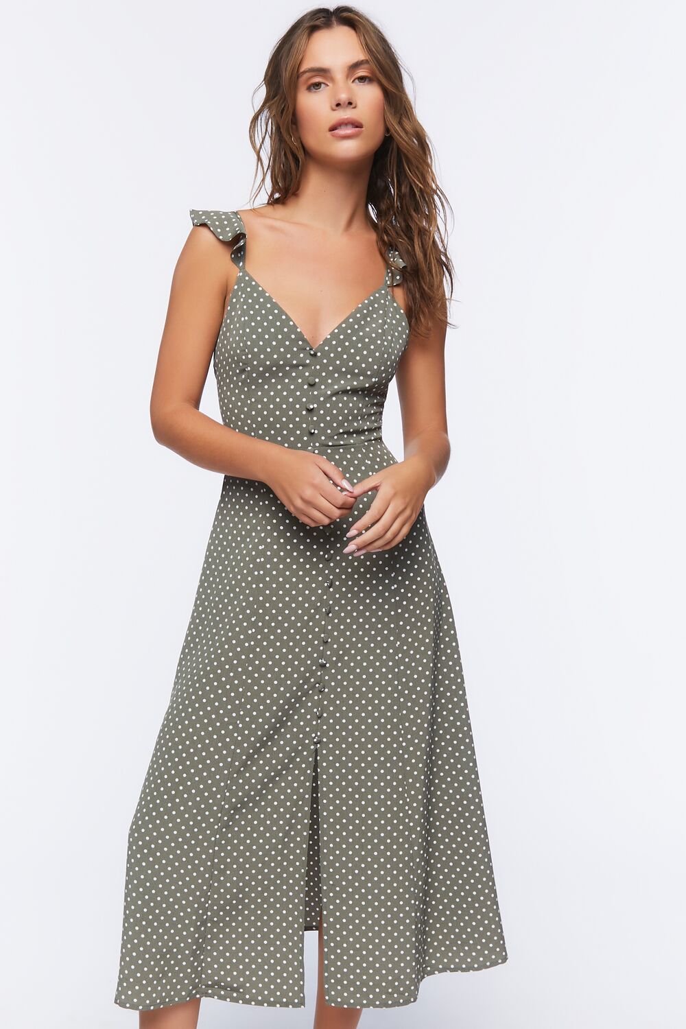 Polka Dot Cami Midi Dress