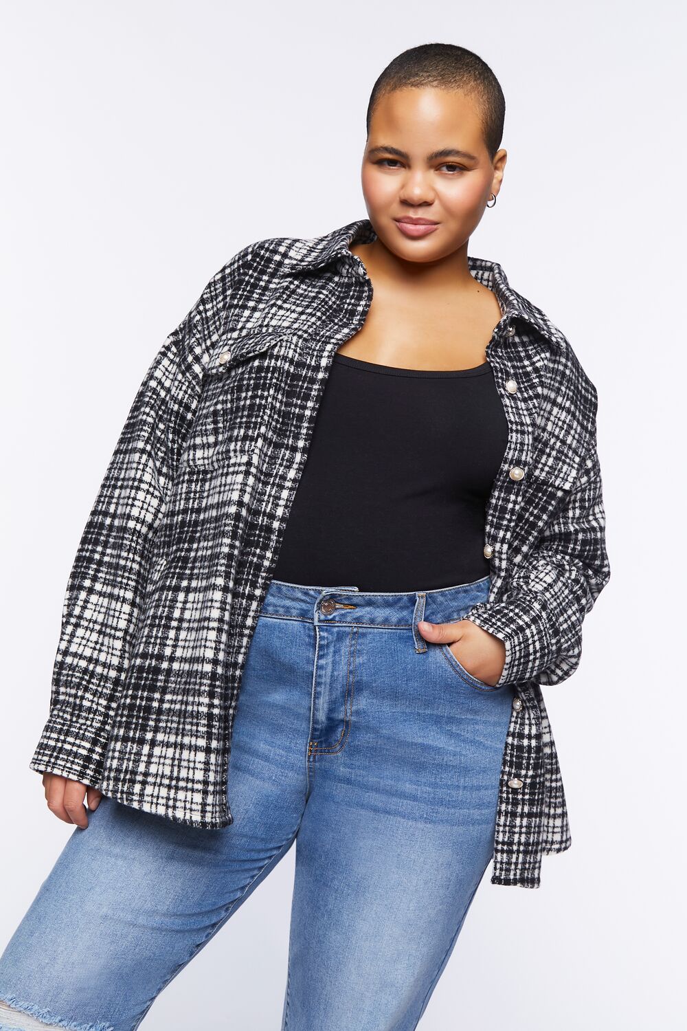 Plus Size Drop-Sleeve Shacket