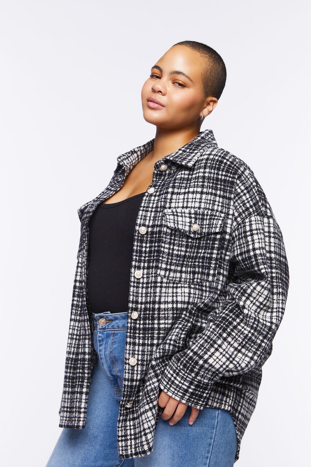 Plus Size Drop-Sleeve Shacket