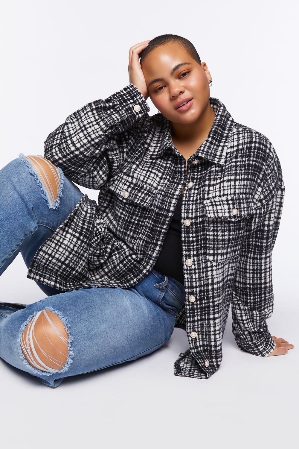 Plus Size Drop-Sleeve Shacket