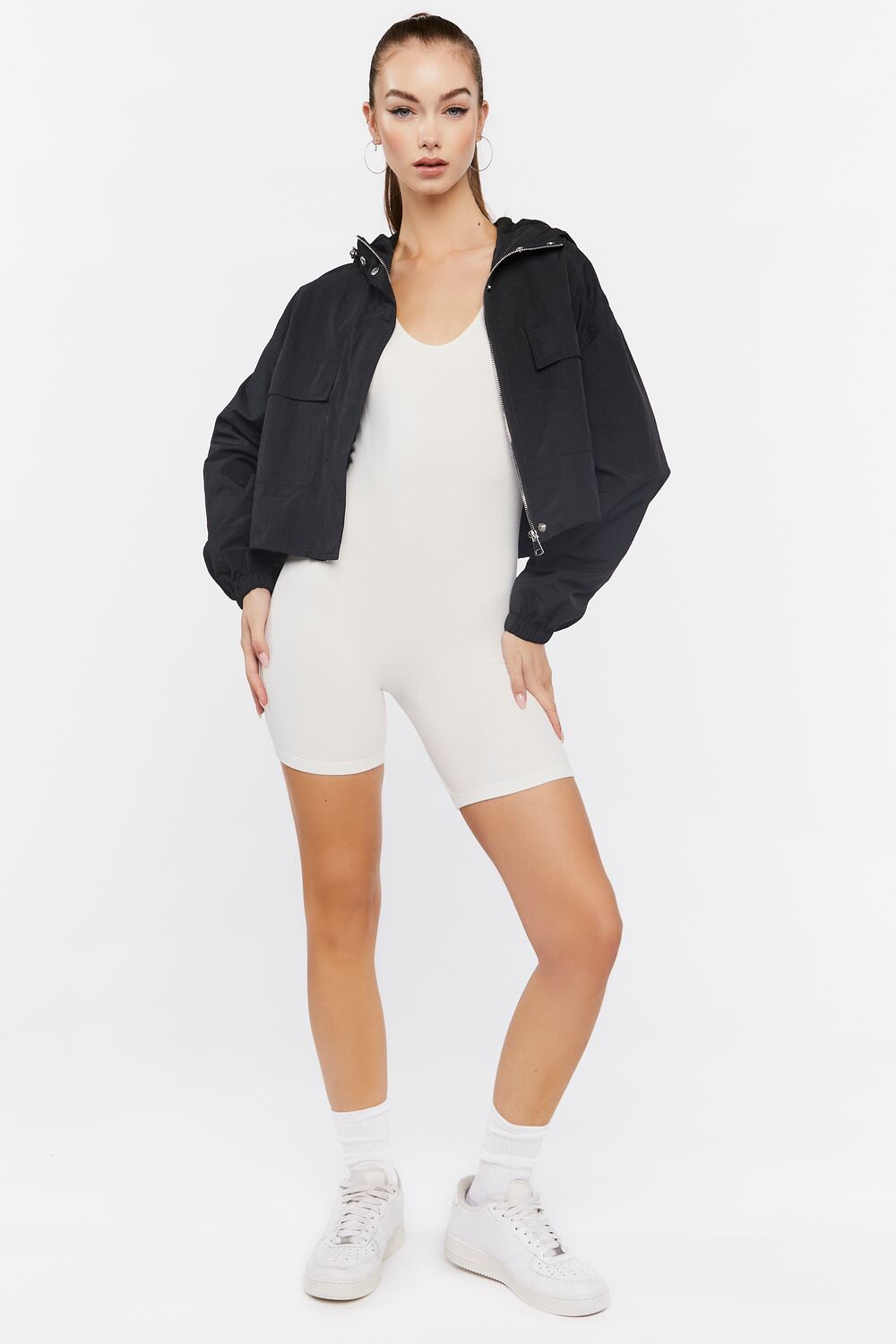 Cropped Windbreaker Jacket