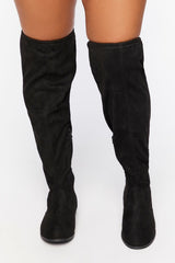 Faux Suede Over-the-Knee Boots (Wide)