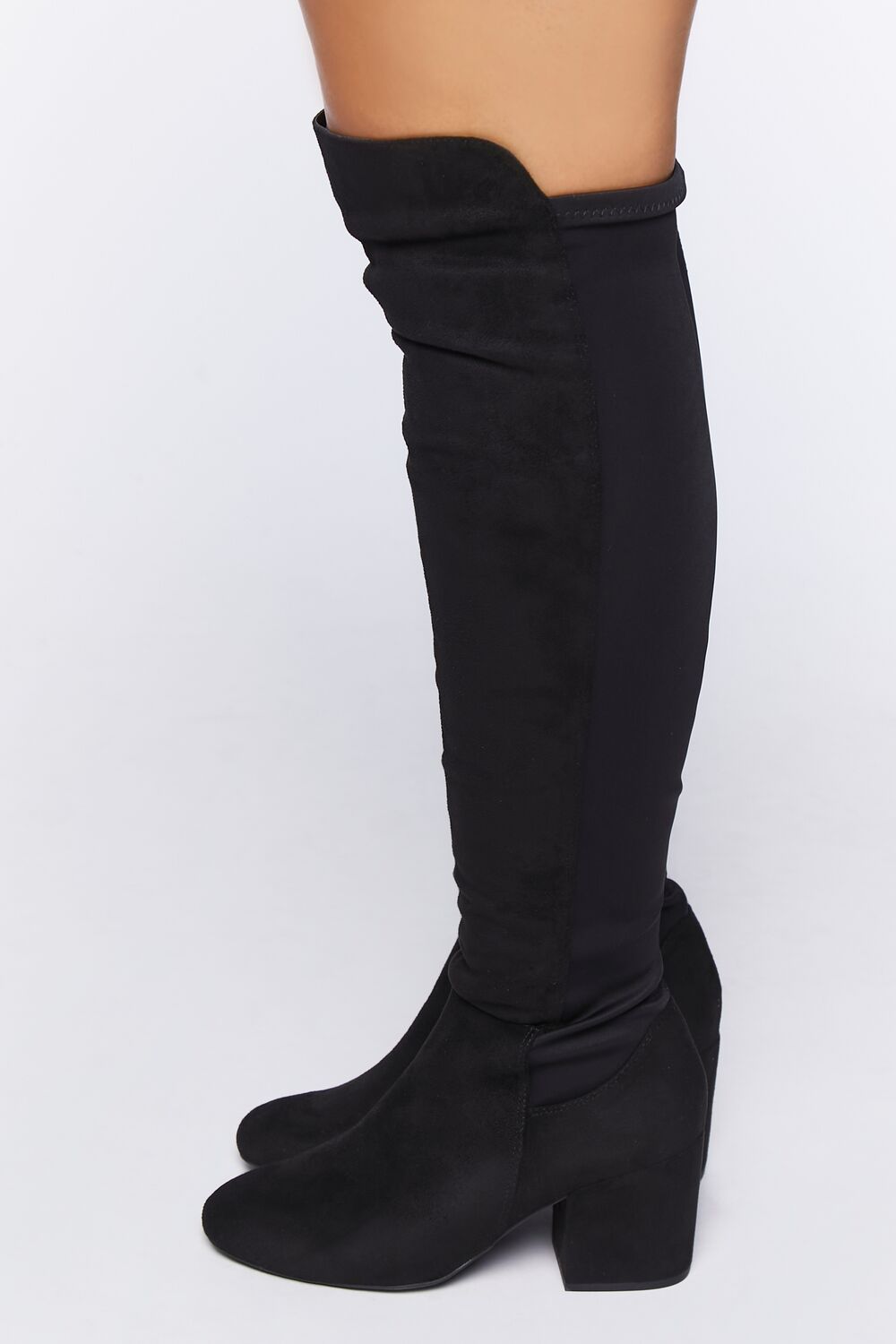 Faux Suede Block Heel Boots (Wide)