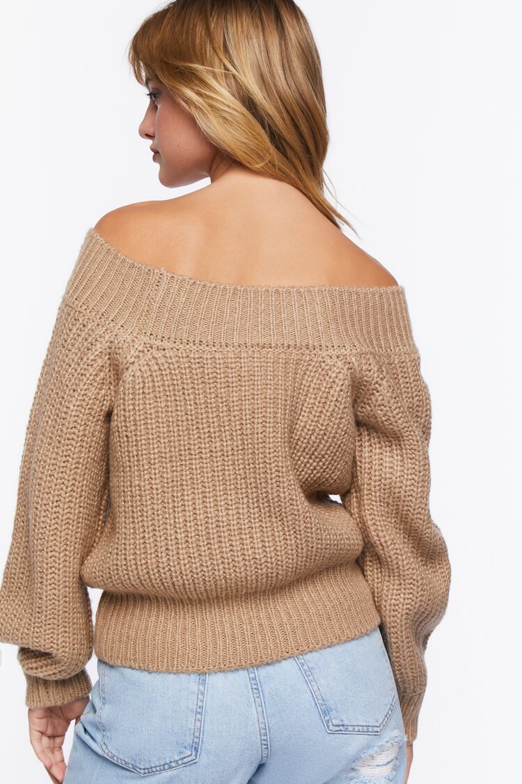 Purl Knit Off-the-Shoulder Sweater