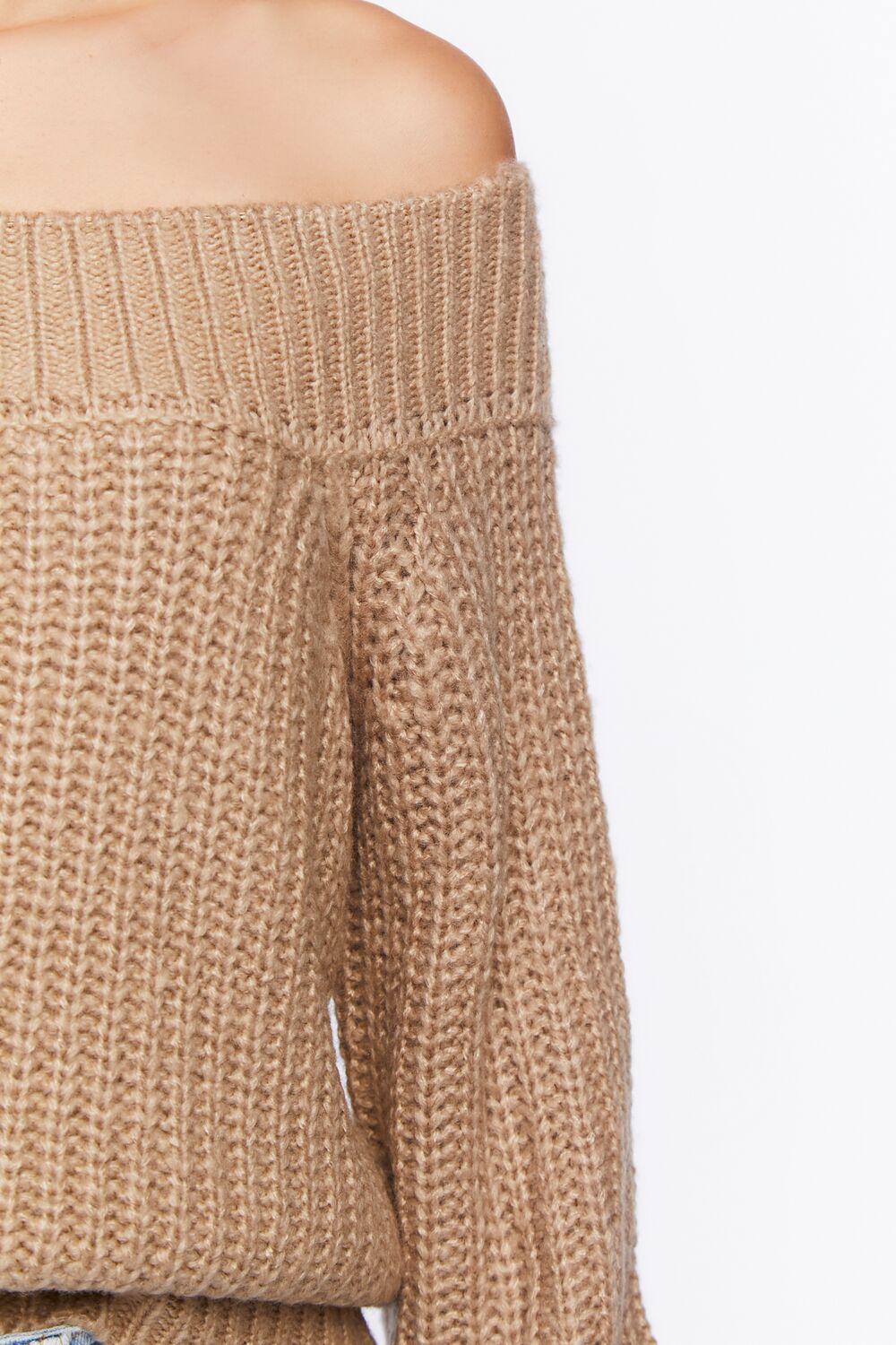Purl Knit Off-the-Shoulder Sweater