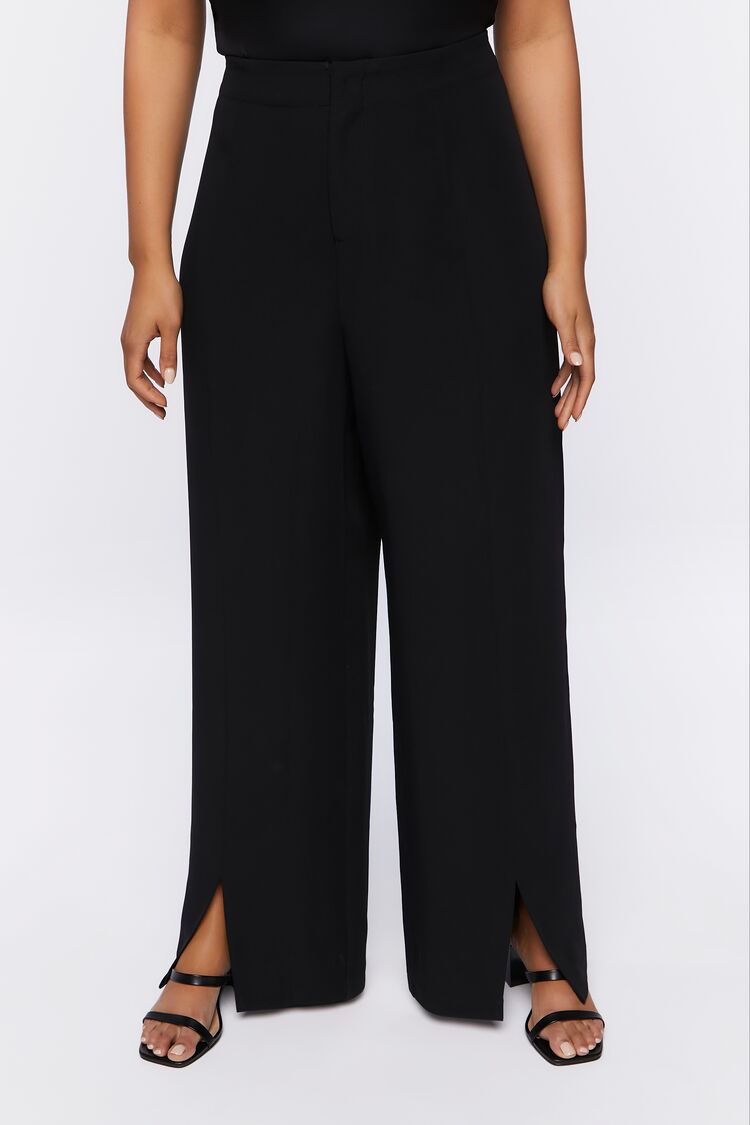 Plus Size Split-Hem Pants