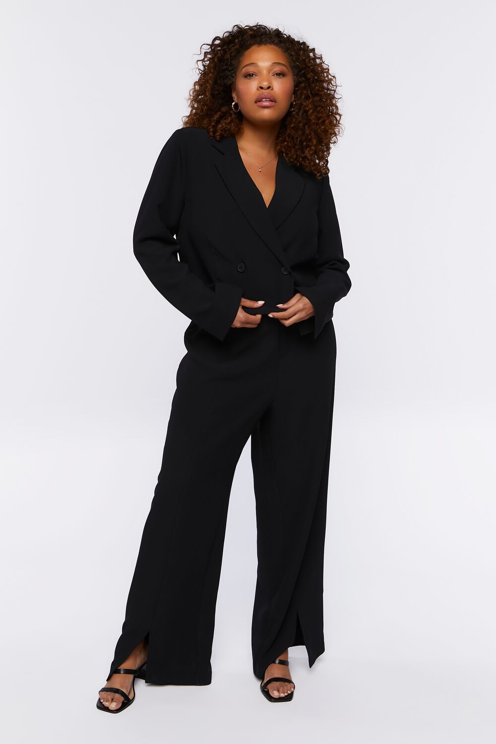 Plus Size Split-Hem Pants