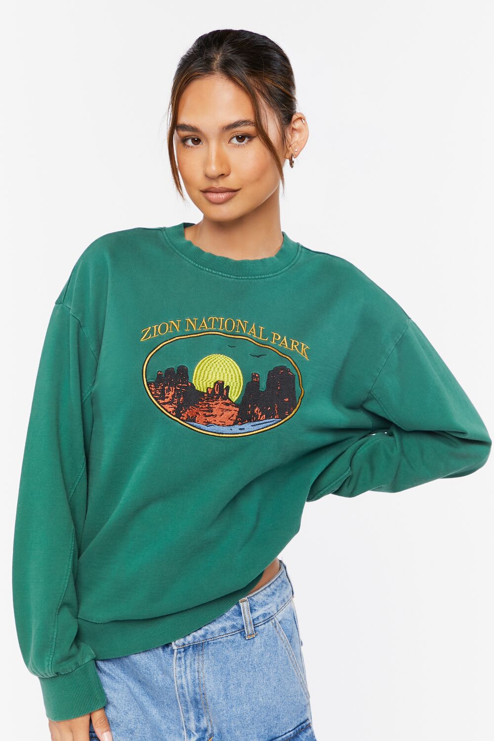 Embroidered Zion Graphic Pullover