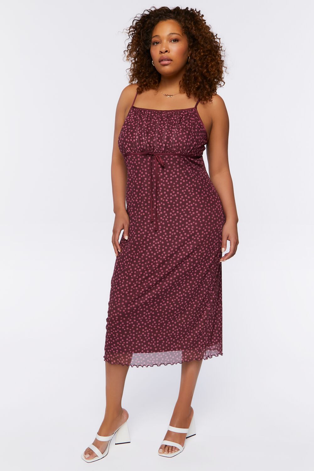 Plus Size Ditsy Floral Midi Dress