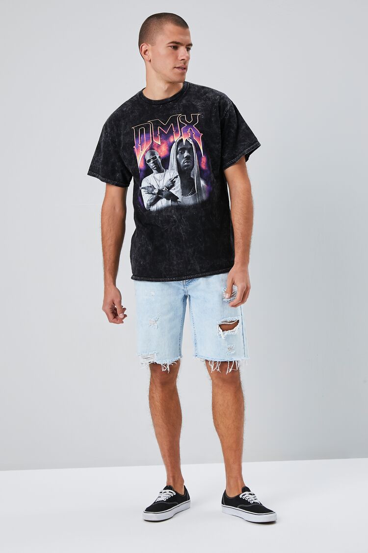 Distressed Raw-Cut Denim Shorts