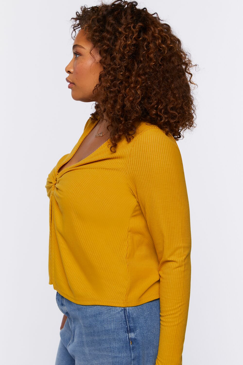 Plus Size Split-Front O-Ring Top