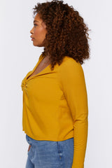Plus Size Split-Front O-Ring Top