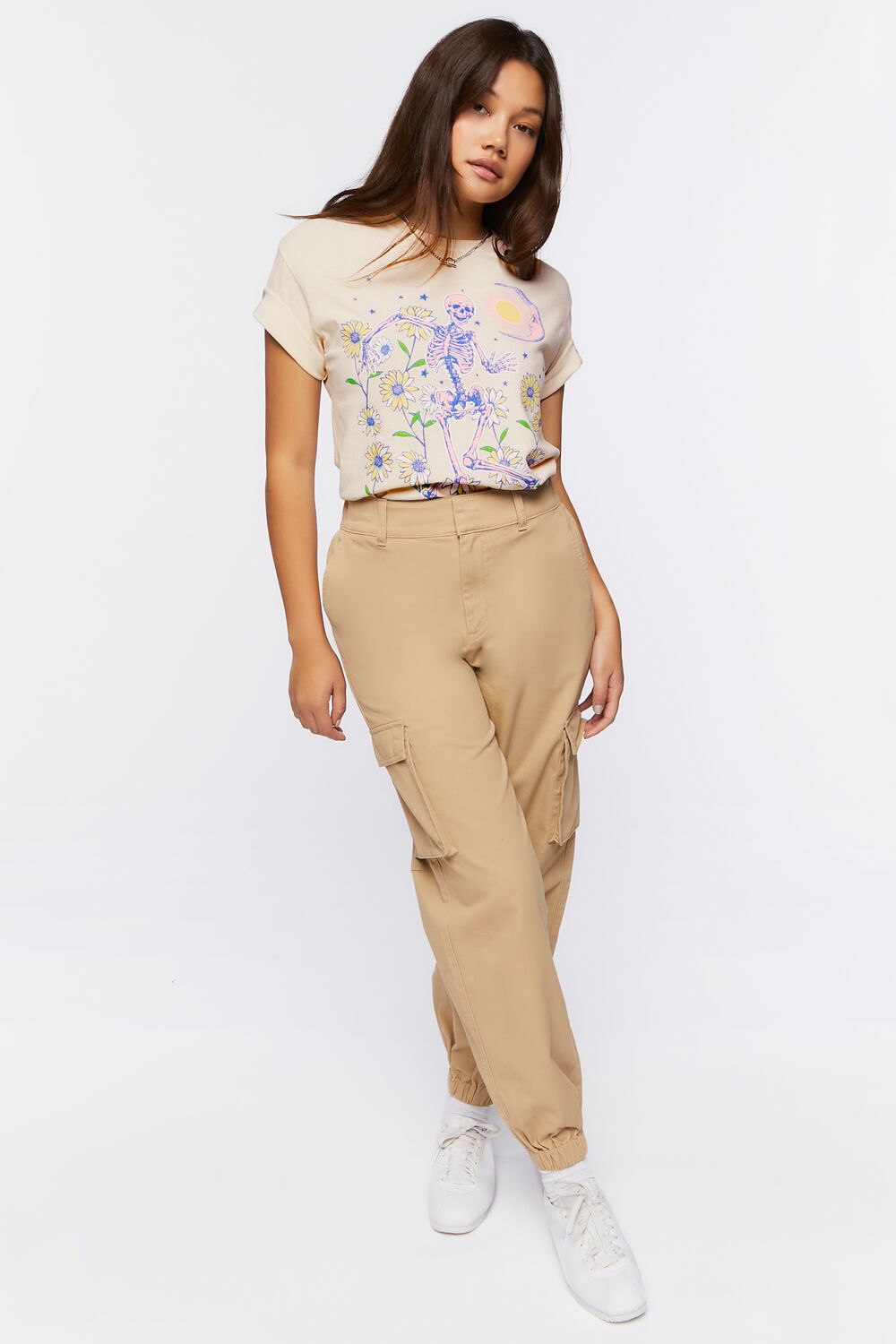 Skeleton Flowers Graphic Tee