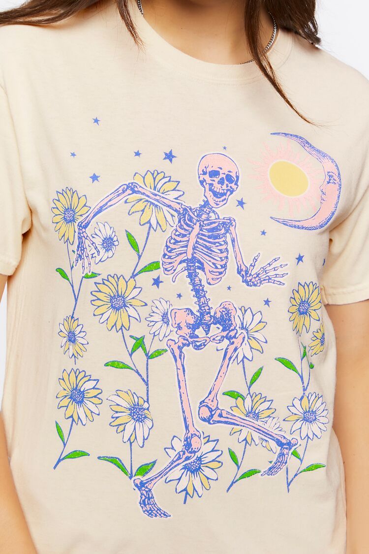 Skeleton Flowers Graphic Tee