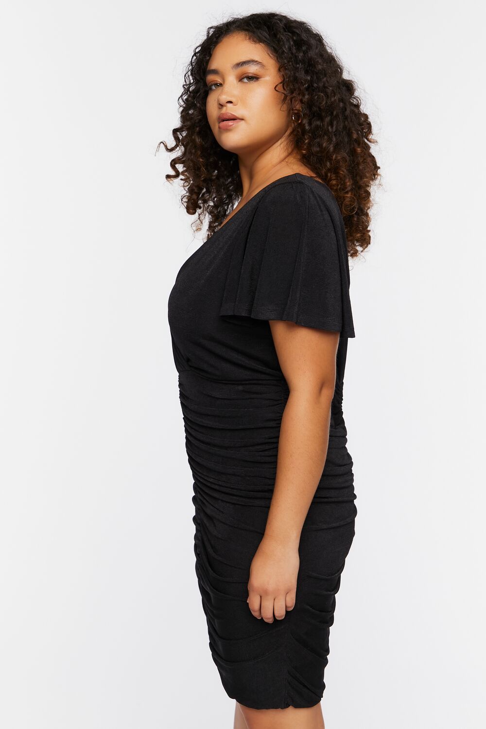 Plus Size Ruched Bodycon Mini Dress