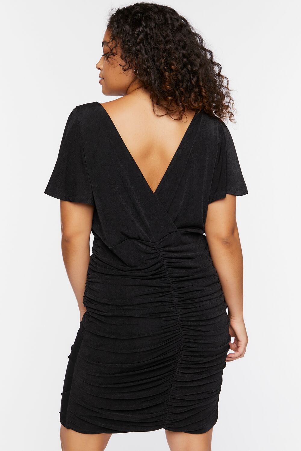 Plus Size Ruched Bodycon Mini Dress