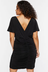 Plus Size Ruched Bodycon Mini Dress